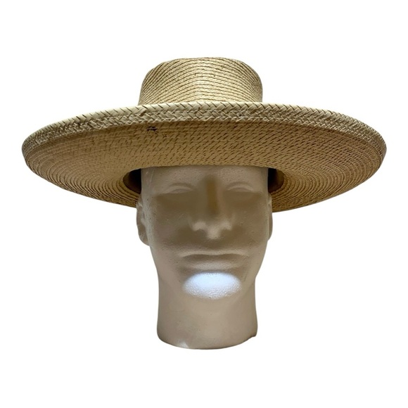 Vintage Handcrafted Palm Leaf Hat From Sun Body Houston Size 8 1/4 - Picture 2 of 7